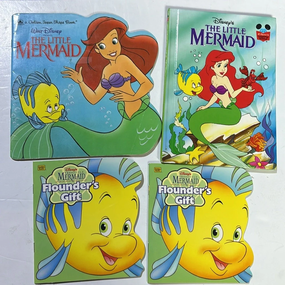 THE LITTLE MERMAID BOOK COLLECTION VINTAGE 90s Disney Flounders Gift